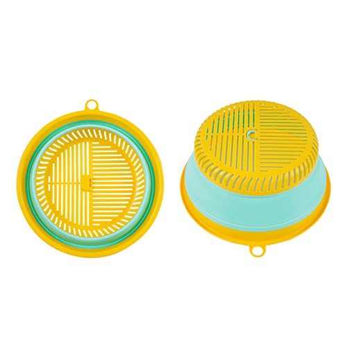 Drains de légumes Drains Antsi Support de légumes Housse de panier Fly Cover Drains de lavage pliants Panier repas Couverture de table pliante Déshydrateur de légumes Pot De Yaourt (Yellow, One Size)