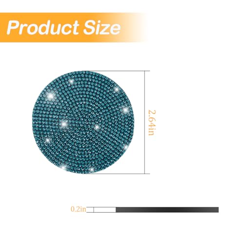 Image of Osilly Bling Car Cup Holder Coaster, 2 Pack Crystal Rhinestone Anti-Slip Insert Coasters, Universal 2.75 Inch Fashion Automotive Cup Mat, Car Interior Accessories Decor Gifts for Women (Blue)