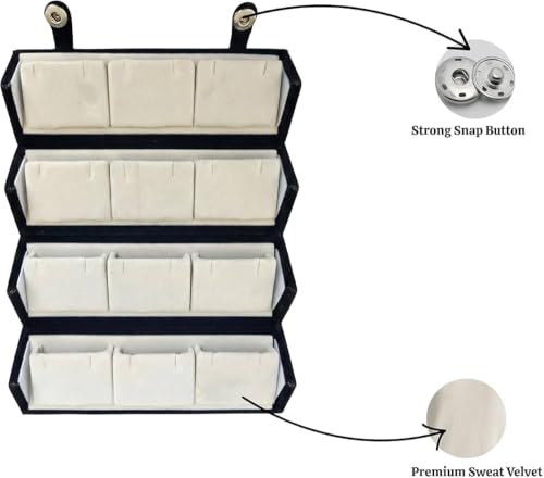 Image of 12 Pairs Set Earrings Stylish Organizer Box | Valentine Birthday Rakshabandhan Gifts for Girls, Girlfriend,Wife, Sister.(Black,)