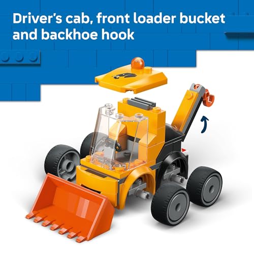 Image of LEGO City Rides - Construction Loader Building Toy for Kids - Pretend Play Set for Boys & Girls, Ages 5+ - Construction Toy W /Backhoe, Loader Bucket, & Minifigure - Gift Idea for Birthdays - 60483