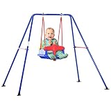 Outsunny Altalena per Bambini da Giardino con Struttura in Metallo, Seggiolino...