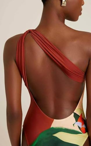 Image of AARAM Stylish Premium Women's One Piece Swimsuit with Cover Ups Wrap Skirt Sarong Floral Print Monokini Tummy Control Swimwear, Printed Costume Women Beach Wear