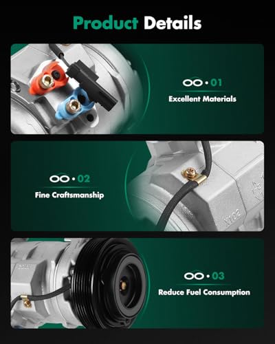 Image of SCITOO AC Compressor fit for Dodge for Ram 1500 5.7L 2003-2008 | Fast Cooling, Ultra Low Noise (≤72 dB)Air Conditioner Compressor with Clutch, Easy Installation, 1522054 10350371