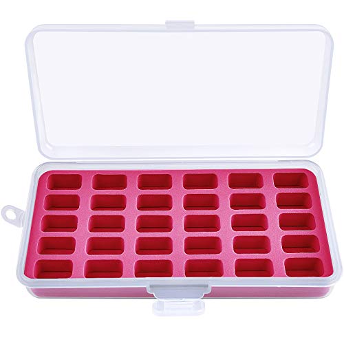 Bobbin Holder Storage Case Sewing Box Thread Organizer Holds 30pcs Bobbins for Brother Sewing Machine- Red(Box Onlyï¼‰