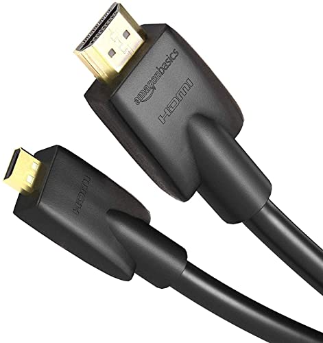Amazon Basics câble micro HDMI A haut débit vers HDMI D, dernière norme, 1.83 m, Noir