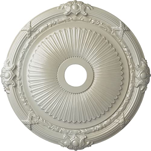 Ekena Millwork CM27HEFBS Heaton Ceiling Medallion 27 1/2"OD x 3 7/8"ID x 2 1/4"P (Fits Canopies up to 6 1/2") Hand-Painted Flash Blue