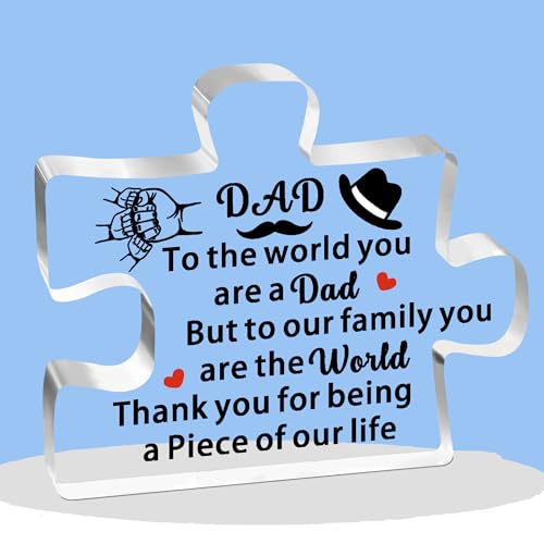 Image of JETTOP Dad Gifts-Gifts for Dad Birthday Chrsitmas Fathers Day Acrylic Plaque Dad a Piece of Our Life