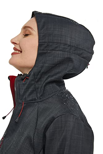 Svacuam Women's Fleece Lined Softshell Waterproof Jacket Lightweight Anorak Hiking Coat(Antracite,M) #TOP4