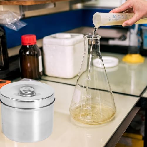 Image of Stainless Steel Ointment Jar, Dressing Cotton Box, Iodophor Gauze Container, Lid Reagent Bottles Supplies for Medical Ball Dressing Hospital Home