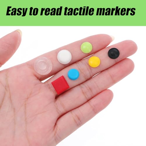 260 Stück Bump Dots für Sehbehinderte, Taktile Braille Aufkleber Mehrere Größen Formen Hochsichtbare Braille-Aufkleber für Blinde, ältere Menschen