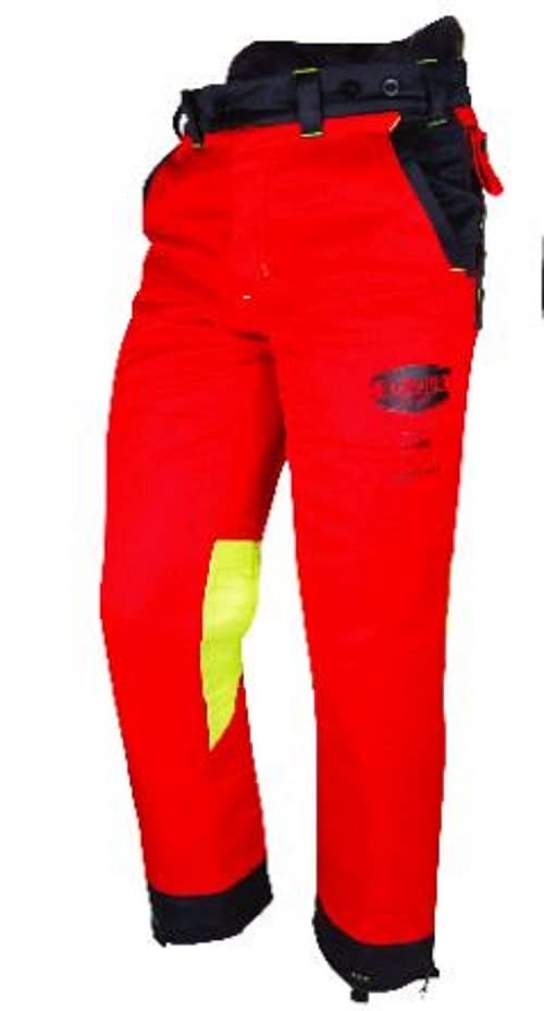 Solidur AUPARE - Pantalon de Sécurité pour Tronçonneuse Authentique - Type A Classe 1 - Confort et Protection Exceptionnels - Design Sûr et Fonctionnel - Taille M - Rouge