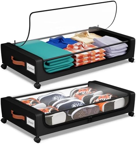 Under Bed Storage with Wheels, UnderBed Storage Containers with C...