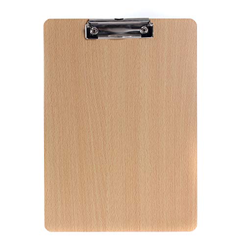 TUKA A5 Portablocco di legno con clip in metallo