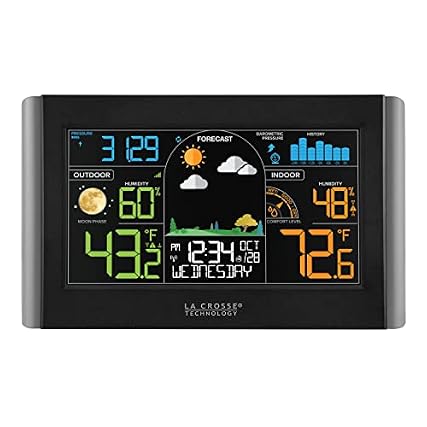 La Crosse Technology S 77925 INT Wireless Color Weather Station, Black