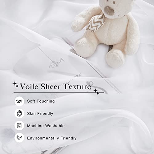 image for NICETOWN Decorative White Bed Canopies & Drapes for Kids Room - Voile 