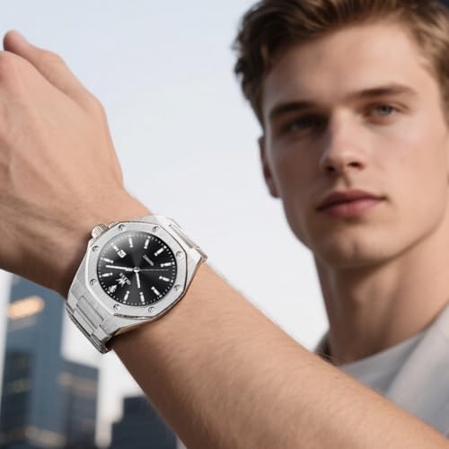 Image of OLEVS Watches for Men Luxury Fashion Large Dial Male Watches Analog Quartz Stainless Steel Waterproof Business Dress Men's Wrist Watch