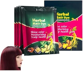 Wine Red Hair Dye Shampoo 3 in 1 for Women/Men Hair Color, Herbal Natural Dye Cover Gray Grey Coverage Permanent Instant | Easy to Use | Travel Size (Wine Red)