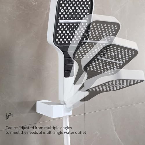 Support pommeau de douche carré blanc en laiton orientable 360° à forer - 6