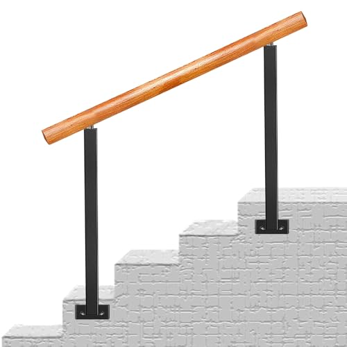 Rampe d'escalier extérieure en fer forgé réglable pour marches de porche