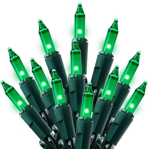 Joiedomi Green Christmas String Lights,100 Count 22.3FT Christmas Fairy Tree Lights Plug in for Indoor Outdoor Xmas Decorations Patio Holiday Theme Party Yard House,Green Wire