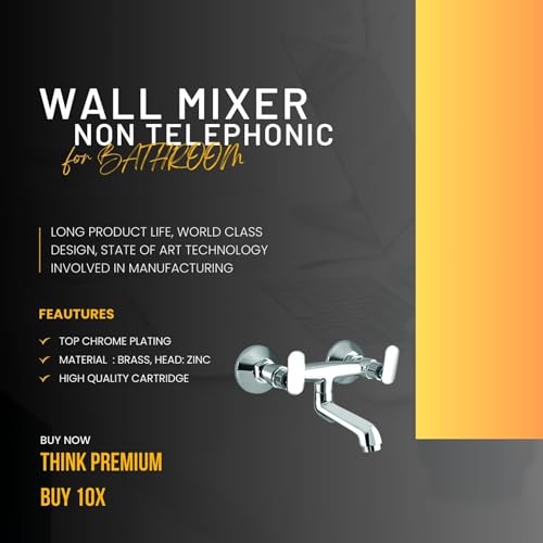 Image of 10X Brass Wall Mixer CP-9077 Non-Telephonic for Bathroom /Wall Mount Chrome Plated