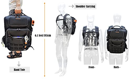 Image of WELKINLAND Full-Open Electrical Tool Backpack, Work Tool Backpack For Men