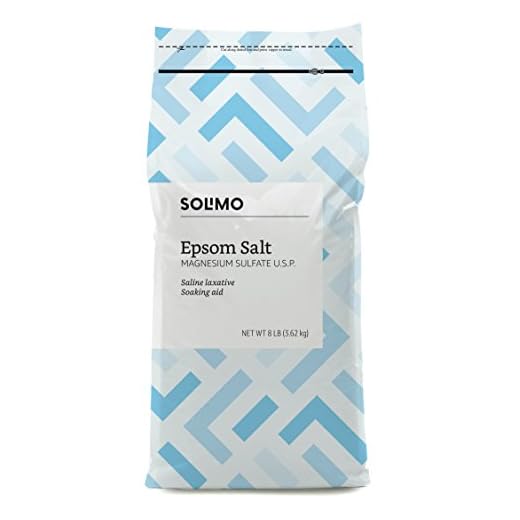 Amazon Brand - Solimo Epsom Salt Soak, Magnesium Sulfate USP, 8 Pound