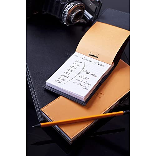 Rhodia Notepad With Cover, A7+, Squared - Black #TOP2