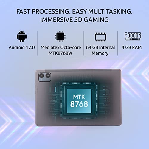 Image of (Refurbished) Acer One T9-1212L (25.65 cm) 10.1 Inch Tablet with 4GB RAM and 64GB ROM Expandable, 350 Nits Brightness WUXGA IPS Panel Display, Dual-Camera, Slim Metal Body, Wi-Fi + 4G LTE(Calling),Android 12, Gray