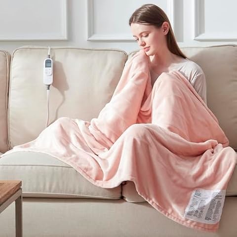 DOWNCOOL Heated Blanket, Pink Cover