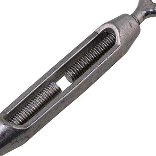 Bqlzr M4 Stainless Steel 304 Hook & Eye Turnbuckle Wire Rope Tension For Diy String Light Picture Hanging, Garden Wire, Fence Gate Wire, Tent Rope Pack Of 5 #TOP4