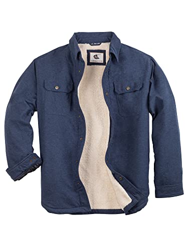 Image of COEVALS CLUB Men's Flannel Fleece Sherpa Quilted Lined Plaid Snap Work Shirt Jacket /Hooded