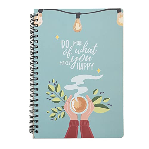 Image of PAPBOO A5, Easy to Carry, Dreams & Do More, Spiral Wiro Notebook : 100 GSM Natural Shade Paper, Dot Grid, 2 * 120 Pages, Journal, Diary, Gift