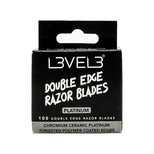 L3 Double Edge Razor Blades - Platinum Coated, Stainless Steel for the Close Shave - for Double Edged Safety Razors - 100 Count (2)