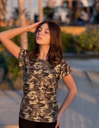 Image of Arshiner Girls T Shirts Ruffle Short Sleeve Summer Pleated Crewneck Casual Tops Tees Blouses
