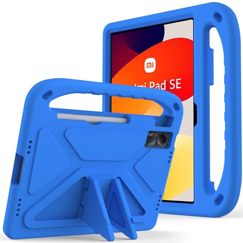 Coque Xiaomi Redmi Pad SE 11" pour enfants - Étui antichoc bleu avec poignée et support