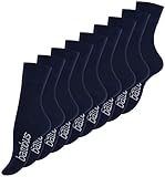 Vincent Creation 9 pares calcetines de bambú para Mujer y Hombre, punta remallada a mano(sin costuras), sin caucho (39/42, 9 pares azul marino)