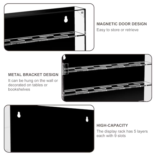 Estuche para monedas con puerta magnética acrílica negra miniatura 3