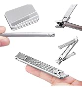 Portable Fingernail Clippers, Double Head Curved and Slanted Blade, Ultra Thin Fingernail Toenail...