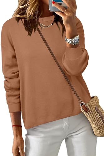 Arach&Cloz Sweaters for Women Cotton Crew Neck Spring Winter Fashion