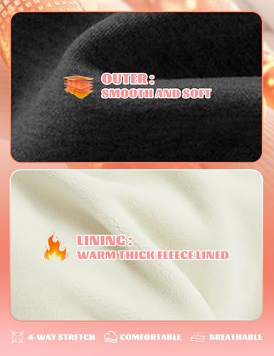 Girls Fleece Lined Leggings Black Winter Thermal Warm Clothes Running Thick Pants Cold Weather for Kids 5-13 Years4