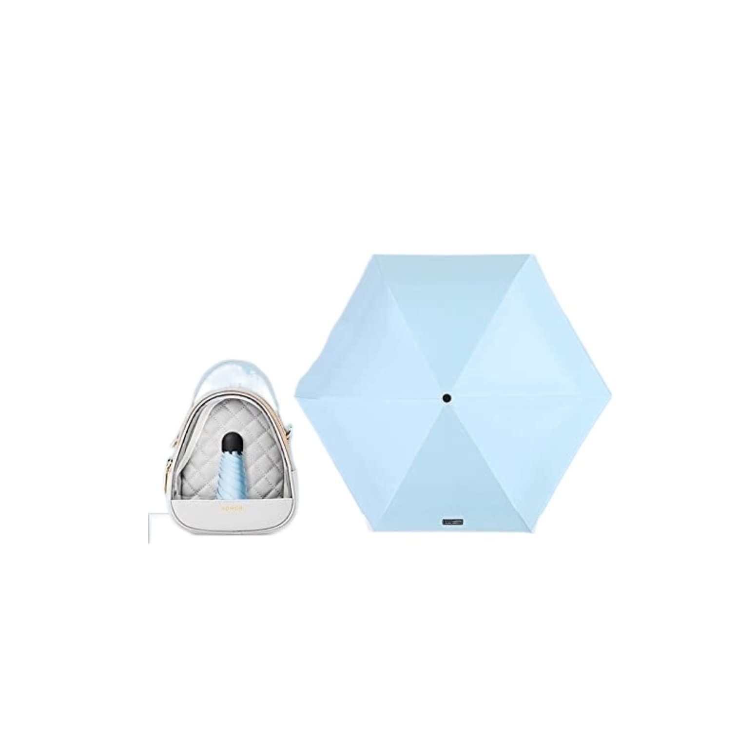 Paraguas Plegable Mini Paraguas de Mujer Luz de Cinco Pliegues Sol Lluvia Bolsillo portátil Paraguas Anti-UV Paraguas de Mujer Paraguas de protección Solar A Prueba de Viento