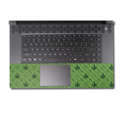 Image of MightySkins Carbon Fiber Skin Compatible with Alienware M17 R5 (2022) Full Wrap Kit - CBD Green | Protective, Durable Textured Carbon Fiber Finish | Easy to Apply & Change Styles | Made in The USA