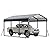 Gotland 10 FT x 15 FT Metal Carport, Heavy Duty Carport with Reinforced Frame, All-Weather Car Canopy with Reinforce Wind-Resistant Roofs, Multi-Functional Outdoor Garage for Car Truck Black