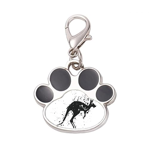 DIYthinker?Mexican Kangaroo Simple Black And White Pet Tag Keychain Dog Cat ID