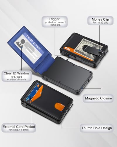 Image of Wallet for Mens Minimalist Wallet 9-13 Cards RFID Blocking Slim Wallet