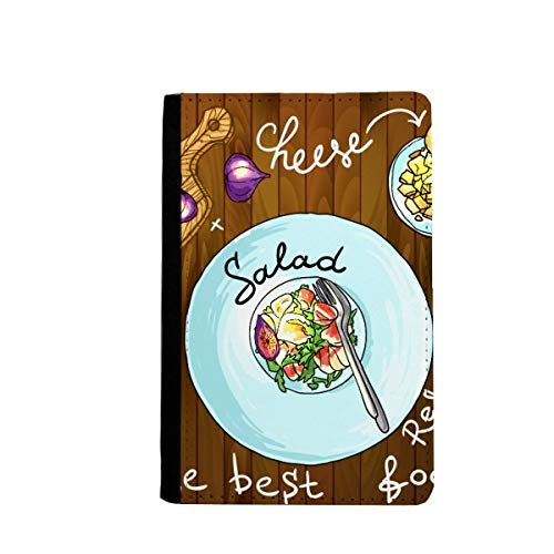 Étui portefeuille de voyage pour passeport à motif salade de figues et fromage multicolore
