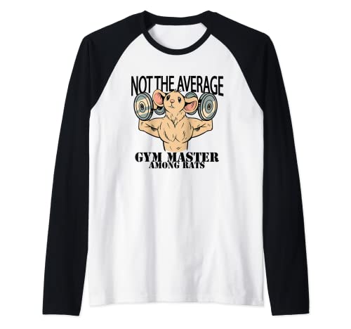 Divertido levantamiento de pesas gimnasio maestro rata fitness levantamiento de pesas Camiseta Manga Raglan