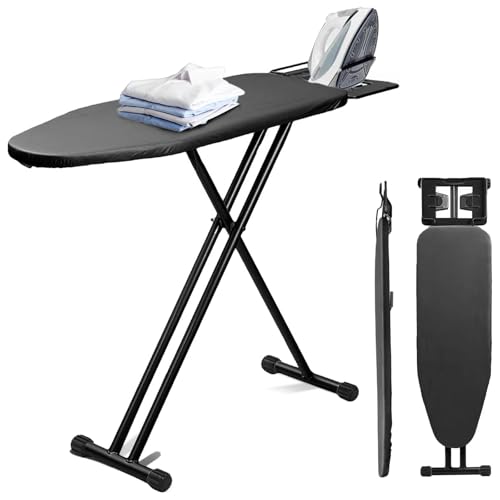 Lista de Burro de planchar los 10 mejores. 45 Meeyoga Burro de Planchar Plegable 90 x 30 CM, Tabla de Planchar con Altura Ajustable(63-79CM), Burro para Planchar Grande con Funda de Algodón Resistente al Calor, Antideslizante...