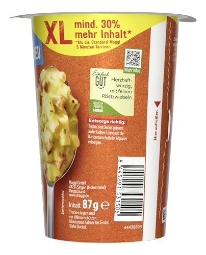 MAGGI 5 Minuten Terrine XL Käsenudeln mit Croutons, leckeres Fertiggericht, Instant Nudeln, 8er Pack (8 x 87g) – Bild 5